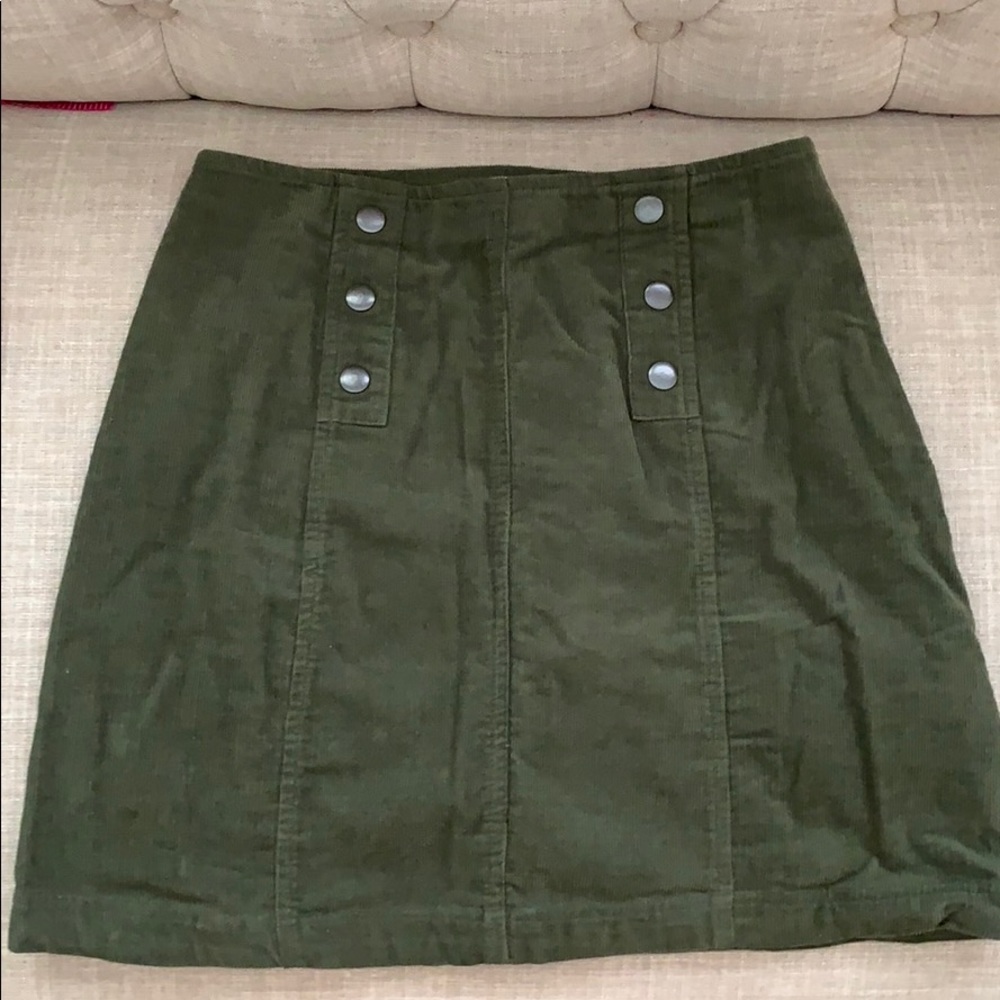 Hollister Green Corduroy Skirt